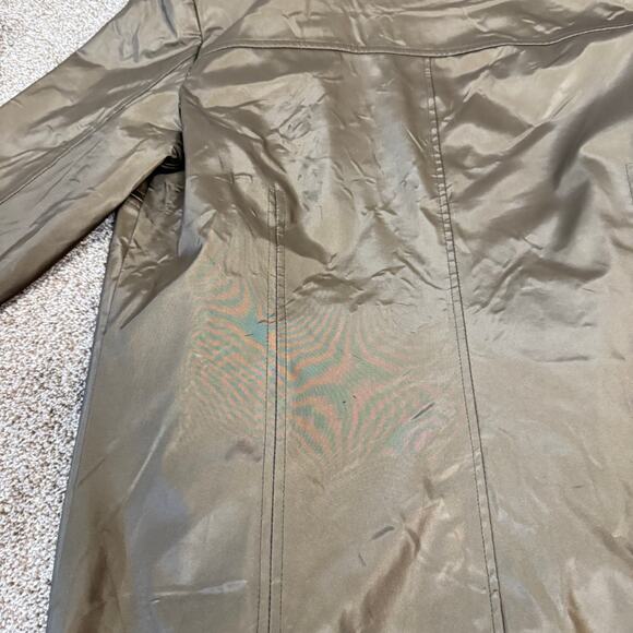 VTG Colebrook & Co Large Chic Faux Fur Collar Removable Vinyl Retro Lined Jacket - Picture 13 of 16